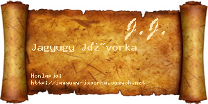 Jagyugy Jávorka névjegykártya